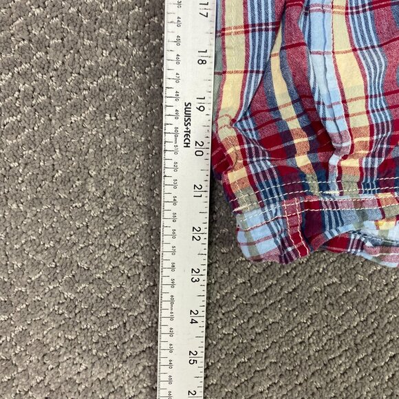 Ralph Lauren Polo Jeans Company Plaid Cargo Shorts Men's 40 Red Blue Madras - Picture 10 of 11